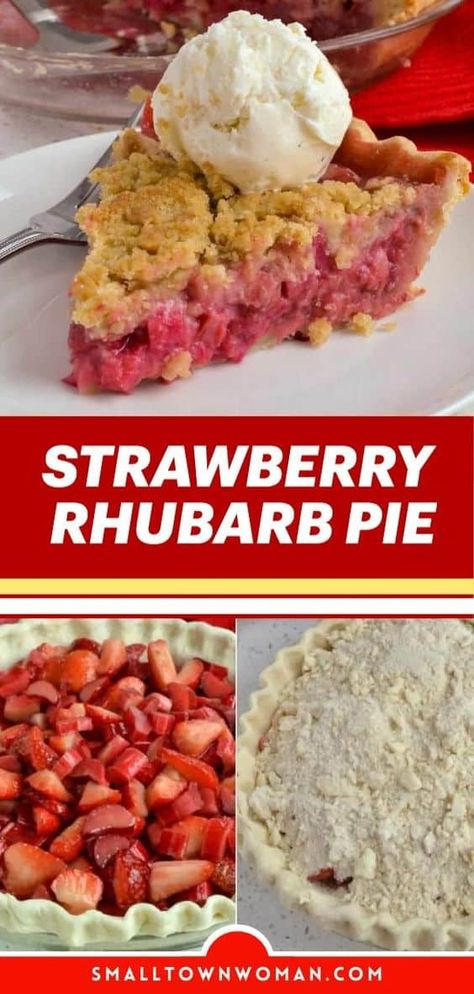 Best Strawberry Rhubarb Pie, Easy Strawberry Rhubarb Pie, Easy Strawberry Dessert, Strawberry Rhubarb Recipes, Strawberry Rhubarb Pie Recipe, Rhubarb Recipes Pie, Easy Strawberry Desserts, Homemade Crust, Strawberry Rhubarb Crisp