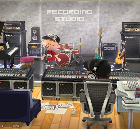 Recording Studio Aesthetic, Animal Crossing Music, Animal Crossing Funny, Animal Crossing Guide, Happy Home Designer, Pocket Camp, Animal Crossing Pocket Camp, Animal Crossing Game, Pet Cage