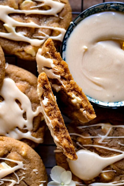 maple bourbon glazed white chocolate chip cookies – The Foul-Mouth Gourmet Bourbon Glazed Gingerbread Cookies, Maple Glaze For Cookies, Bourbon Cookies, Maple Bourbon Glaze, Whiskey Glaze, Xmas Goodies, Cookie Glaze, Bourbon Glaze, Maple Bourbon