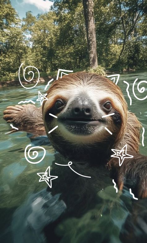 Sloths Wallpaper, Cute Sloths, Sloth Aesthetic, Sloth Wallpaper, Cute Sloth, Dreamy Art, Sloth, Profile Picture, Cute Animals