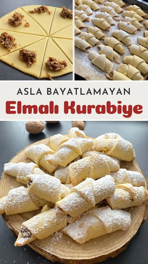 Asla Bayatlamayan Elmalı Kurabiye - Nefis Yemek Tarifleri Apple Cookie, Apple Cookies, Food Garnishes, Arabic Food, Cooking Recipes Desserts, Turkish Recipes, Food Platters, Baklava, Chicken Dinner Recipes