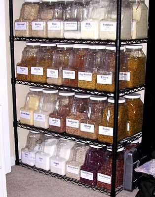 Food storage ideas and container resources. This person keeps a year's supply of food on hand! Provident Living, Pantry Inspiration, Emergency Prepardness, Canned Food Storage, Emergency Preparation, Bulk Food, Emergency Food, Emergency Prepping, Survival Food