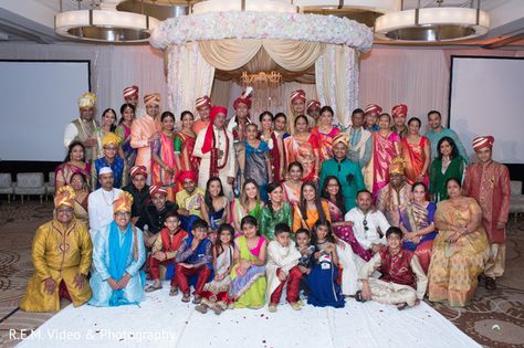 Indian couple with family members and friends at wedding ceremony http://www.maharaniweddings.com/gallery/photo/91393 @source/blissfulweddingsandevents.com Friends At Wedding, Indian Couple, Porto Portugal, Gallery Photo, Family Members, Wedding Ceremony, Bridal Jewelry, Vision Board, Fair Grounds