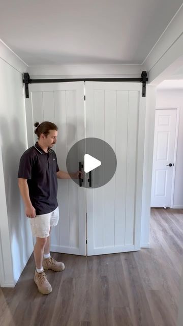 Brisbane Barn Doors on Instagram: "custom made bifold barn doors" Diy Bifold Barn Doors, Barn Door Bifold, Bi Fold Barn Doors, Bifold Barn Doors, Entry Hallway, House Goals, New House Ideas, Barn Doors, Apartment Ideas