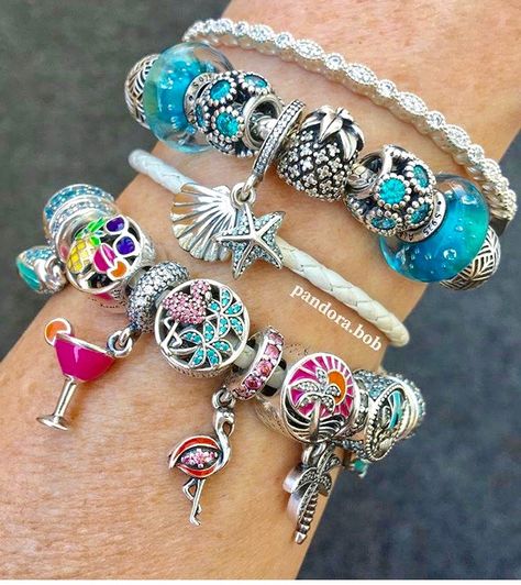 Pandora Summer, Pandora Bracelet Charms Ideas, Pandora Charms Disney, Pandora Bracelet Designs, Pandora Murano, Pandora Inspiration, Pandora Beads, Wrist Jewelry, Pandora Bracelet Charms