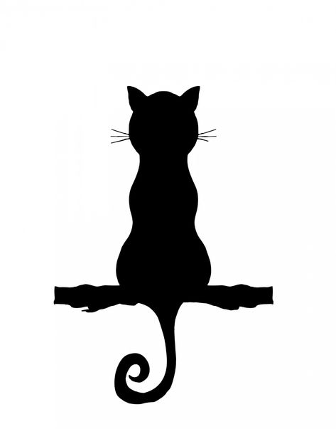 Cat Silhouette Sitting Clipart Free Stock Photo - Public Domain Pictures Silhouette Chat, Cat Template, Chat Halloween, Silhouette Images, Black Cat Art, Clipart Free, Cat Quilt, Animal Silhouette, Cat Silhouette