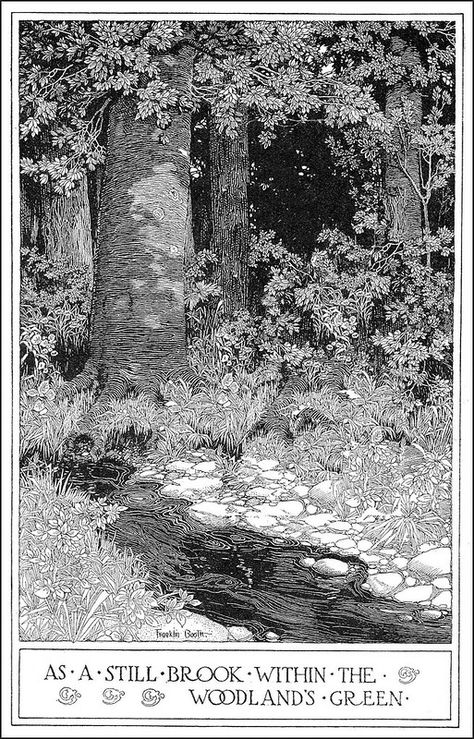 Franklin Booth, Landscape Drawings, Wood Engraving, Ink Illustrations, Art Ink, Pen Art, Chiaroscuro, Ink Pen Drawings, Magazine Art