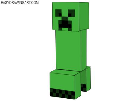 How to Draw Creeper | Easy Drawing Art Creeper Minecraft Drawing, Minecraft Drawings Easy, Creeper Drawing, Drawing Minecraft, Creeper Minecraft, Minecraft Drawings, Drawing Face, Cute Ideas, Guided Drawing