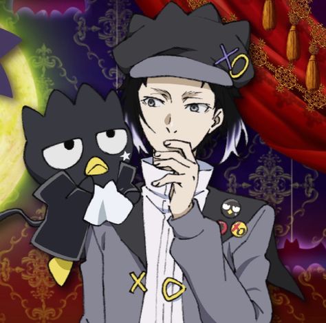 I JUST SAW THESE??? Akutagawa with badtz maru my life is now complete Akutagawa Pfp, Ryuunosuke Akutagawa, Akutagawa Ryuunosuke, Ryunosuke Akutagawa, Akutagawa Ryunosuke, Wellness Clinic, Badtz Maru, Bongou Stray Dogs, Stray Dogs Anime