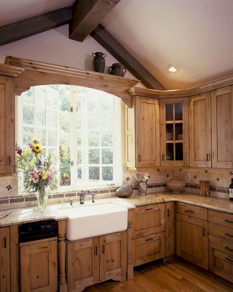 Rustic style really brings the excitement to the room. It works great with farmhouse and country style. Take a look at this rustic kitchen ideas, rustic kitchen cabinets, rustic kitchen floor, and rustic kitchen designs! Rustic Kitchen Sinks, Dapur Rustic, Rustic Farmhouse Kitchen Cabinets, Redesign Ideas, Kitchen 2021, Country Kitchen Cabinets, Rustic Kitchen Cabinets, Country Kitchen Designs, Dining Ideas