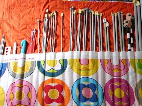 Knitting Needles Storage, Knitting Needle Case Pattern, Knitting Bag Sewing Pattern, Sewing Pattern Storage, Knitting Bag Sewing, Needle Roll, Knitting Needle Storage, Knitting Bag Pattern, Knitting Needle Case