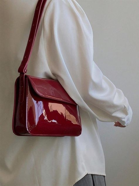 Casual Purse, Red Crossbody Bag, Faux Leather Handbag, Women Crossbody Bag, Underarm Bag, Pretty Bags, Designer Crossbody Bags, Retro Stil, Small Shoulder Bag