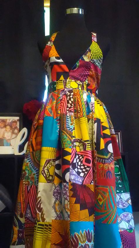 African fabric patchwork dress Patchwork Dresses, African Fabric Dress, African Print Dress Ankara, Fabric Patchwork, Relax Pants, African Print Dress, Patch Work, Patchwork Dress, African Attire