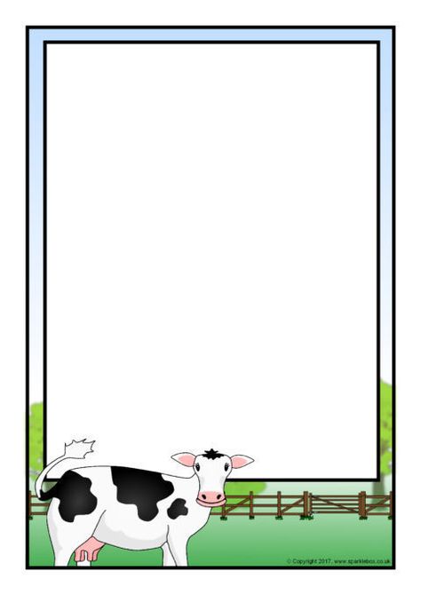 Cow A4 Page Borders (SB12269) - SparkleBox Cow Border, Page Borders Design, Word Templates, Page Borders, Borders For Paper, Microsoft Word Templates, Frame Clipart, Jpg Images, Border Design