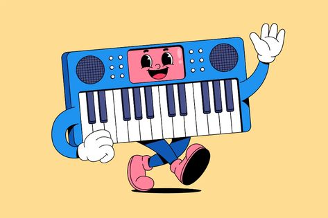 Music piano walking cartoon vector, Illustrations ft. music & keyboard - Envato Lightning Cartoon, Walking Cartoon, Pineapple Vector, Music Doodle, Music Keyboard, Music Piano, Piano Music, Vector Illustrations, New Shows