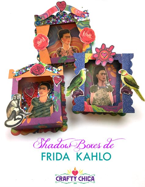 Shadow Boxes de Frida Kahlo Frida Art, Diy Shadow Box, Frida Kahlo Art, Kids Projects, Middle School Art, Into Art, Camping Art, Arte Popular, Mexican Art