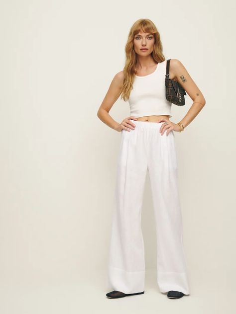 Fernando Wide Leg Linen Pant White Linen Pants Outfit, Linen Pants Outfit, Linen Pant, White Linen Pants, Wide Leg Linen Pants, Swimwear Dress, Vintage Inspired Dresses, Silk Pants, Linen Trousers