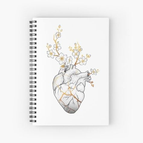 Kintsugi Tattoo Ideas, Kintsugi Heart, Kintsugi Tattoo, First Tattoo Ideas, Anatomical Heart Art, Anatomical Heart Tattoo, A Darker Shade Of Magic, Feather Tattoo Design, Heart Vase