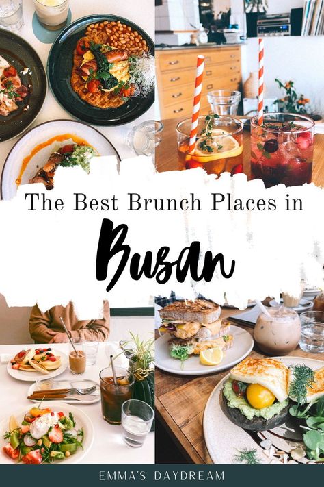 Visiting South Korea and looking for the best places to eat in Busan? This list of the best 7 brunch places in Busan has got you covered. These are some of the best restaurants in Busan and well worth your time. | South Korea travel guides and itineraries | Where to eat in Korea #Busanrestaurants #busanwheretoeat #Busantravel #southkoreatravel Eat Play Love, Lunch Places, Seoul Korea Travel, Brunch Cafe, Travel Korea, Brunch Places, Seoul Travel, Busan Korea, Brunch Restaurants