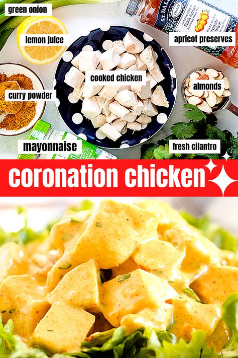 Easy Coronation Chicken Recipe, Healthy British Recipes, Coronation Chicken Recipe British, British Salad, Coronation Food, Coronation Chicken Recipe, Coronation Chicken Salad, Spicy Dressing, 2024 Meals