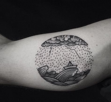 Paper boat tattoo #paper #boat #tattoo Divorce Tattoo, Friendship Symbol Tattoos, Inked Magazine Tattoos, Cloud Tattoo Design, New Beginning Tattoo, Storm Tattoo, Boat Tattoo, Special Tattoos, Cloud Tattoo