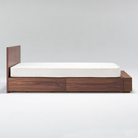 Muji walnut storage bed Muji Storage, Walnut Storage, Double Headboard, Double Bed With Storage, Walnut Bed, Cosy Bedroom, Bed Headboard, Storage Bed, Interior Furniture