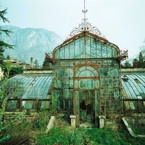 Architectural Aesthetic, Victorian Greenhouse, Victorian Greenhouses, Conservatory Greenhouse, Villa Maria, Modernist House, Home Greenhouse, Greenhouse Plans, Abandoned House