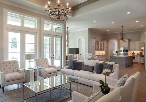 Neutral Transitional Living Room, Transitional Design Living Room, Family Friendly Living Room, French Country Decorating Living Room, Living Room Decor Country, Furnitur Ruang Keluarga, Living Room Furniture Layout, French Country Living Room, Transitional Living