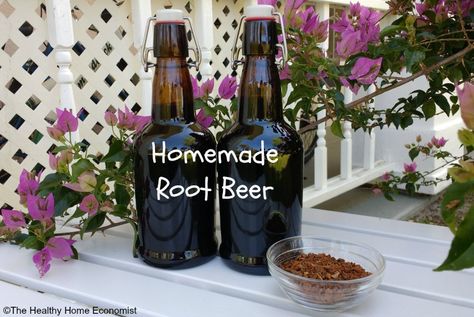 Homemade Root Beer (Traditional Recipe) Homemade Root Beer, Root Beer Recipe, Root Beer Bottle, Homemade Rootbeer, Homemade Soda, Fermented Drink, Healthy Drinks Recipes, Fermented Foods, Easy Food To Make