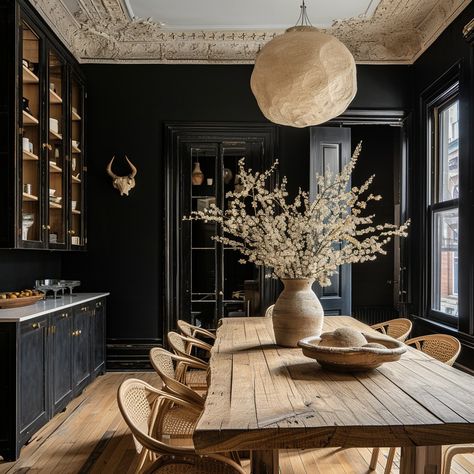 8 Bold Paint Mistakes Interior Designers Notice | Havenly | Havenly Interior Design Blog Moody French Country, Moody Dining Room Ideas, Restoration Hardware Dining Room, Paint Mistakes, Moody Dining Room, Bold Paint Colors, Moody Aesthetic, Moody Interiors, 2024 Design