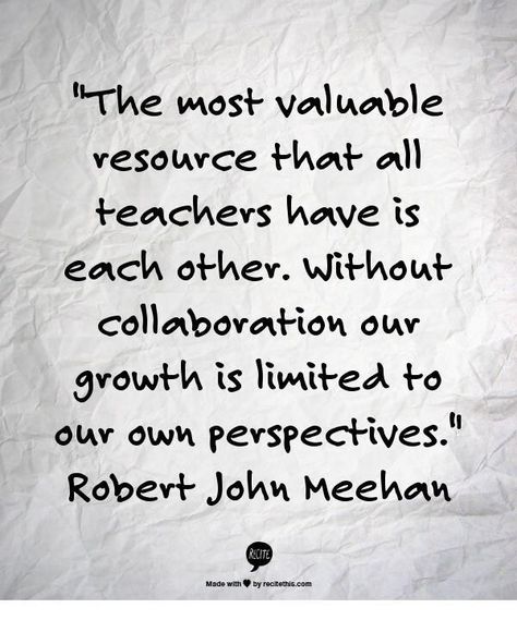 The most valuable resource that all teachers have is each other. Without collaboration our growth is limited to our own perspectices. Unique Thoughts, Warsan Shire, Teaching Quotes, 40th Quote, Instructional Coaching, Teaching Inspiration, Teacher Inspiration, Education Quotes For Teachers, Education Motivation