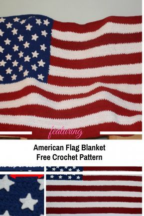 American Flag Blanket Free Crochet Pattern For Anyone Feeling Patriotic American Flag Blanket, Bernat Baby Blanket Yarn, Crochet Holiday, Crocheted Blankets, Crochet For Beginners Blanket, Yarn Craft, Afghan Patterns, A Flag, Learn How To Crochet