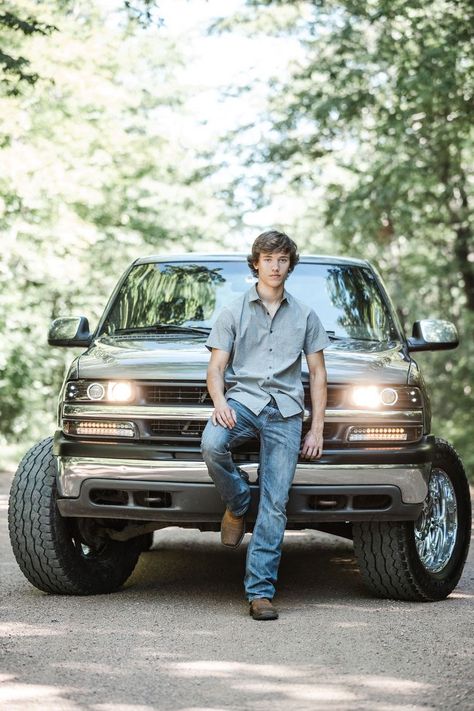 Truck Photoshoot Men, Senior Picture Ideas For Guys Truck, Senior Picture Ideas For Guys With Truck, Senior Truck Pictures, Country Senior Pictures For Guys, Senior Picture Ideas For Guys Country, Senior Pictures For Guys Outdoor, Senior Pictures With Truck, Guy Senior Pictures Poses