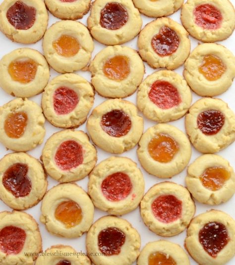 Shortbread Jam Thumbprint Cookies Christmas Cookies Shortbread, Jam Thumbprint Cookies Recipe, Bow Tie Cookies, Cookies Shortbread, Salted Caramel Pretzels, Jam Thumbprint Cookies, Chocolate Chip Shortbread Cookies, Salted Caramel Mocha, Jelly Cookies