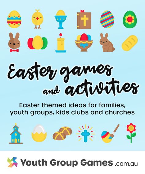 Easter Youth Group Games, Easter Youth Group Activities, Church Easter Games For Kids, Easter Games For Sunday School, Easter Sunday Activities, Easter Games For Church, Easter Sunday School Games, Easter Games For Families, Christian Easter Games