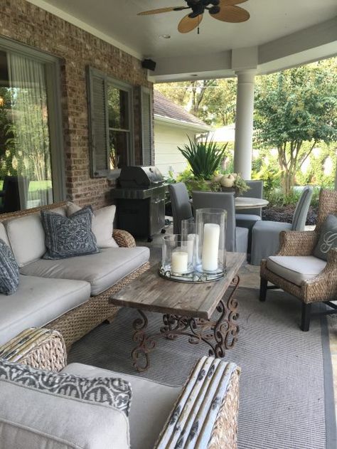 A Home Ready to Give Thanks! • Segreto Finishes French Coastal Decor, Design Per Patio, Veranda Design, Versace Home, Outside Living, House With Porch, Front Porch Decorating, Outdoor Living Room, Porch Design