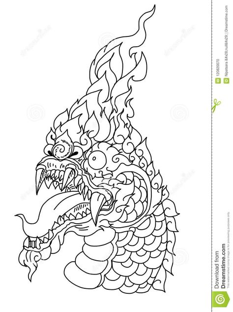 Thai Dragon, Monkey Mask, Sak Yant Tattoo, Doodle Art Flowers, Thailand Art, Doodle Art Journals, Mask Tattoo, Vector Line, Art Videos Tutorials