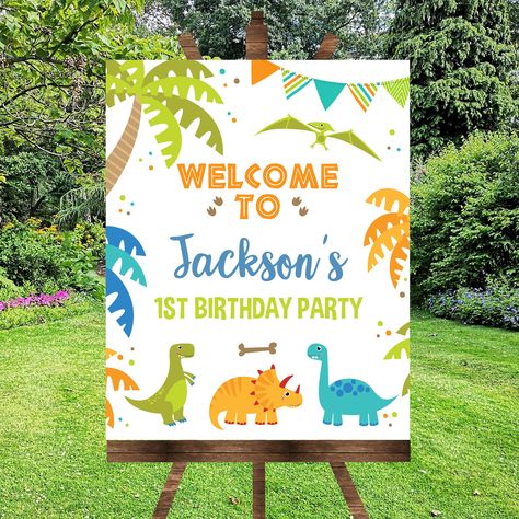 Dinosaur Welcome Sign, EDITABLE Birthday Welcome Sign, Dinosaur Printable Welcome Sign, Dino Theme Printable Sign, Printable Sign, D01 by SweetPixelPrints on Etsy Dinosaur Birthday Sign, Dinosaur Printable, Dino Theme, Dinosaur Printables, Banner Printable, Birthday Welcome Sign, Party Welcome Sign, Dino Birthday, Dino Party