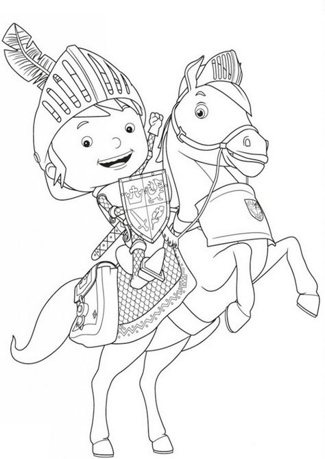 Mike the Knight Galahad the Great Coloring Sheet Knight Coloring Pages, Nick Jr Coloring Pages, Scooby Doo Coloring Pages, Mike The Knight, Paw Patrol Christmas, Wolf Colors, Spiderman Coloring, Abc Coloring Pages, E Craft