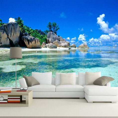 You wouldn’t need to go on holiday with this wall 😊 #happyholidays #holidays #holiday #envywear #vacation #winter2017 #happyholidays2018 #presents #parties #fun #happy #family #love #HomeSweetHome 3d Wallpaper Landscape, Font Wallpaper, Strand Wallpaper, Beach Wall Murals, 3d Wallpaper Living Room, Island Wallpaper, 3d Wallpaper Mural, Floor Murals, Scenery Photos