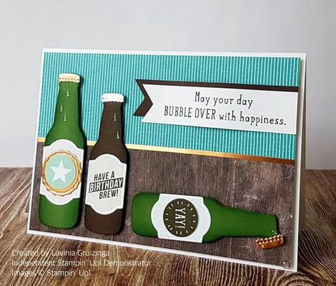 Mens Cards, Men's Cards, Soda Pop, Male Cards, Masculine Cards, Fathers Day Cards, Drinking Beer, Stampin Up Cards, Happy Hour