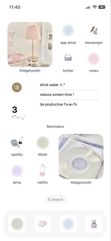 Ios 16 Home Screen Ideas Pastel, Pastel Homescreen Layout, Pastel Phone Theme, Widget Pastel, Pastel Home Screen, Minimalist Home Screen, Pastel Homescreen, Minimalist Homescreen, Ios Customization