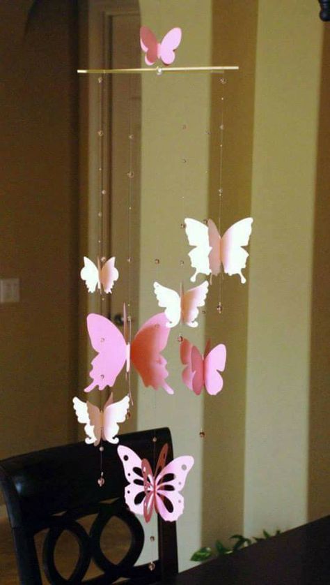 Perlengkapan Bayi Diy, Nursery Room Decoration, Baby Nursery Room, Butterfly Wreath, Butterfly Mobile, Diy Bebe, Mobile Baby, Butterfly Party, Paper Butterflies