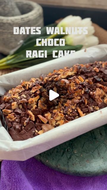 Harshita Dwivedi 🧿 on Instagram: "This cake is super delicious and guilt free. It is made with best ingredients which allow you to enjoy the cake without any guilt. It’s best dessert for your kids in these vacations. You can even try this recipe on birthday and your guests are going to love it absolutely.
##cook #baking #dates #ragicake #chocolatecake #walnuts #ragi #wholewheat #cocoa #bakingsoda #darkchocolate #reelitfeelit❤️❤️ #feelitreelit #instareels #dessert #kidsrecipes #summervacation #easyrecipeideas #easycake" Eggless Dates And Walnut Cake, Ragi Cake Recipe, Ragi Recipes, Date And Walnut Cake, Cocoa Cake, Date Cake, Vegetarian Desserts, Gluten Free Cake, Best Dessert