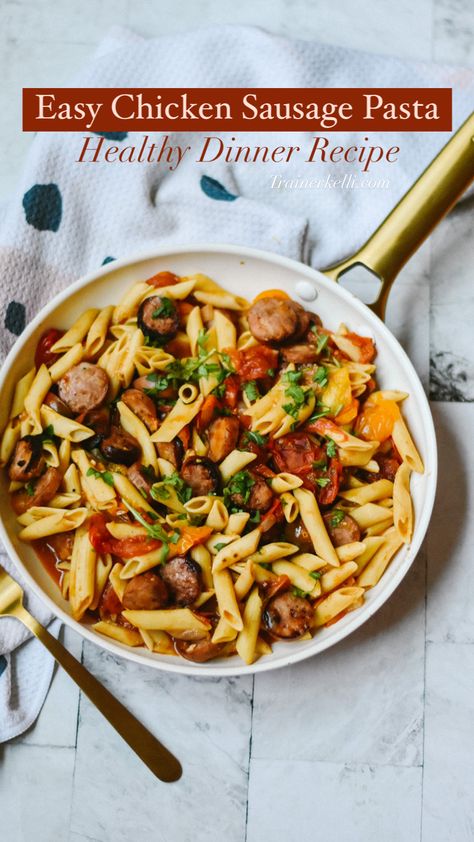 Chicken Sausage Recipes Healthy, Chicken Sausage Recipes Pasta, Healthy Sausage Recipes, Chicken Sausage Recipes, Chicken Sausage Pasta, Wraps Recipes Healthy, Pasta Healthy, Sausage Dinner, Sausage Pasta Recipes