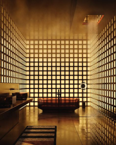 Interior Design Per La Casa, Glass Brick, Design Exterior, Design Del Prodotto, Bath Room, Hem Design, Glass Blocks, Dream House Decor, Architectural Digest