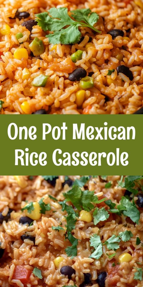 🌮🍚 **One Pot Mexican Rice Casserole** 🌶️🧀 

Dive into a world of vibrant flavors with this hearty One Pot Mexican Rice Casserole! Packed with protein-rich ground beef, sweet corn, and gooey melted cheese, this dish is a perfect blend of comfort and adventure. Quick to prepare with minimal cleanup, it’s ideal for busy nights or family feasts. With a cooking time of just 20-25 minutes, you’ll have a delicious, satisfying meal ready in no time! Customize it with your favorite veggies or swap the meat for a healthier twist. Perfect for meal prep and satisfying everyone's cravings! 🍽️✨ #MexicanFood #Casserole #EasyRecipes #OnePotMeals #DinnerIn40Minutes One Pot Mexican Rice Casserole, One Pot Mexican Rice, One Pot Mexican, Mexican Rice Casserole, Mexican Meals, Mexican Beef, Beef Salad, Roasted Mushrooms, Mexican Rice