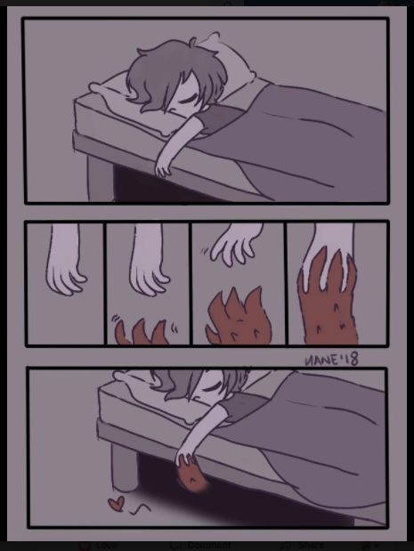 This is cute Sleep Paralyzed Demon Art Cute, Dreams Bed, I'm Not A Monster, Monster Under The Bed, Art Mignon, Cute Stories, Markiplier, Cute Comics, الرسومات اللطيفة