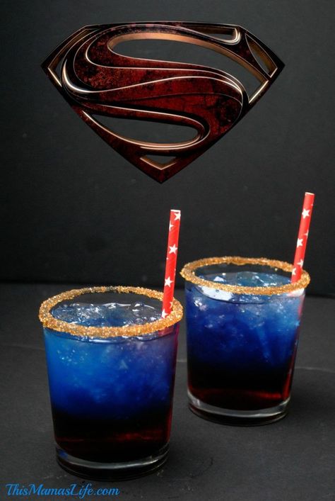 Superman cocktail 5a Superman Drink, Vodka Blue, Cherry Vodka, Halloween Punch, Pretty Alcoholic Drinks, Cocktail Appetizers, Tipsy Bartender, Refreshing Cocktail, Liquor Drinks