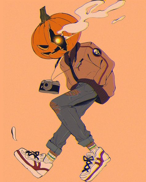 🌙🌸EVELYN 🌸🌙 on Instagram: “Pumpkin head boy🎃 he’s a big fan of scream #pumpkin #digitalart” Horror Ghost, Oc Drawings, Time Painting, Pumpkin Art, 캐릭터 드로잉, Halloween Drawings, Pumpkin Head, Profile Photos, Corpse Bride